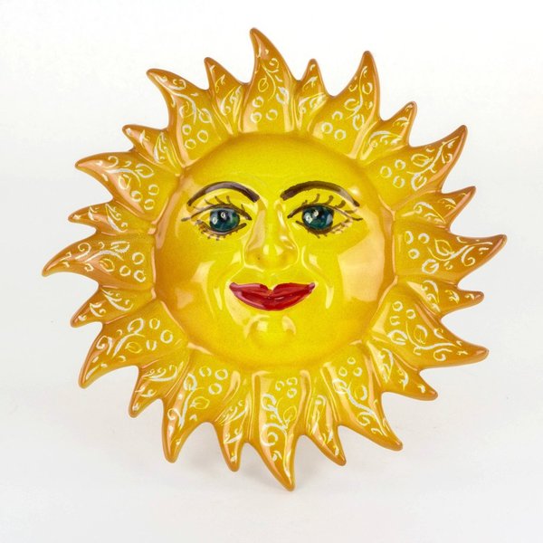 Majolika Keramik Sonne 21cm aus Italien Sizilien